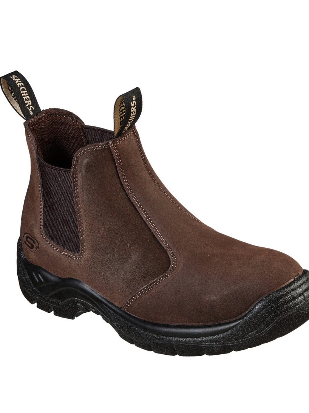 Skechers Tapter Men’s Brown Leather Steel Toe Work and Safety Boots Size 13